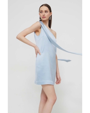 HUGO sukienka kolor niebieski mini dopasowana