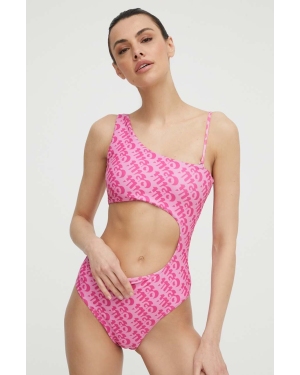 HUGO jednoczęściowy strój kąpielowy kolor różowy miękka miseczka