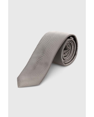 HUGO krawat jedwabny kolor szary