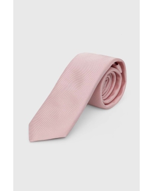 HUGO krawat jedwabny kolor różowy 50468199
