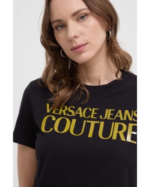 Versace Jeans Couture t-shirt bawełniany damski kolor czarny 76HAHG03 CJ00G