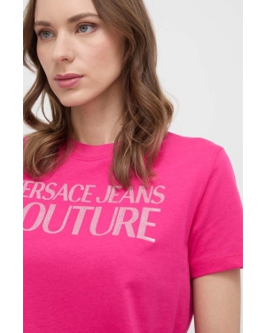 Versace Jeans Couture t-shirt bawełniany damski kolor różowy