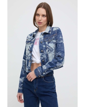 Versace Jeans Couture kurtka jeansowa damska kolor granatowy przejściowa 76HAS43C DW074SS0