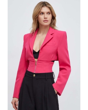 Versace Jeans Couture marynarka kolor różowy jednorzędowa gładka 76HAQ701 N0103