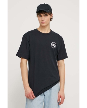 DC t-shirt bawełniany męski kolor czarny z nadrukiem