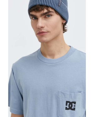 DC t-shirt bawełniany męski kolor niebieski z nadrukiem ADYZT05377