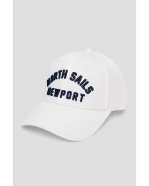 North Sails czapka z daszkiem bawełniana kolor biały z aplikacją