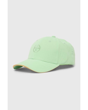North Sails czapka z daszkiem bawełniana kolor zielony gładka 623261