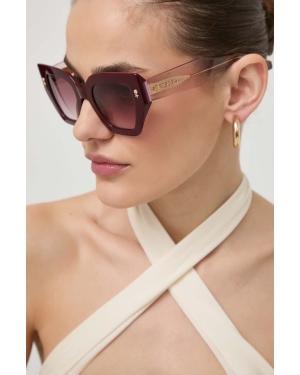 Etro okulary przeciwsłoneczne damskie kolor bordowy ETRO 0010/S