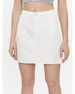 Calvin Klein Jeans Spódnica jeansowa J20J222813 Biały Regular Fit