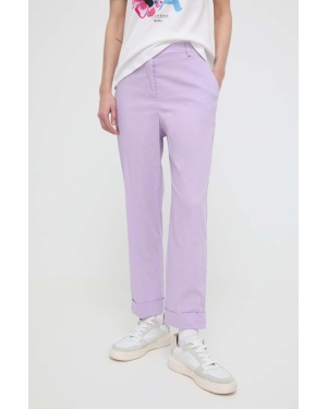 Patrizia Pepe spodnie damskie kolor fioletowy proste high waist 2P1610 A23