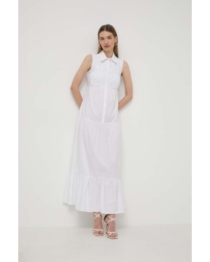 Patrizia Pepe sukienka bawełniana kolor biały maxi rozkloszowana 2A2794 A9B9