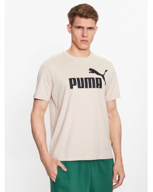 Puma T-Shirt Essentials Logo 586667 Beżowy Regular Fit