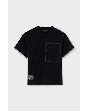 Mayoral t-shirt bawełniany dziecięcy kolor czarny z nadrukiem