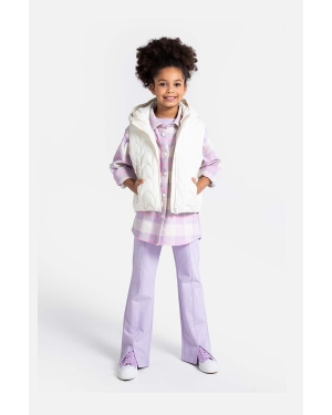 Coccodrillo spodnie bawełniane dziecięce kolor fioletowy gładkie