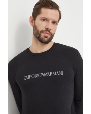 Emporio Armani Underwear bluza lounge kolor czarny z nadrukiem 111785 4R571