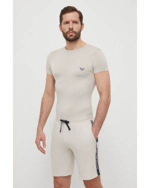 Emporio Armani Underwear t-shirt lounge 2-pack kolor beżowy z nadrukiem 111670 4R733