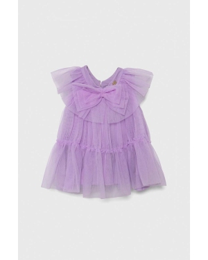 Pinko Up sukienka dziecięca kolor fioletowy mini rozkloszowana