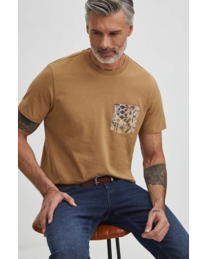 Medicine t-shirt bawełniany męski kolor beżowy z nadrukiem