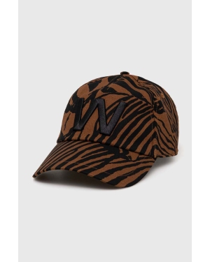 Weekend Max Mara czapka z daszkiem kolor brązowy wzorzysta