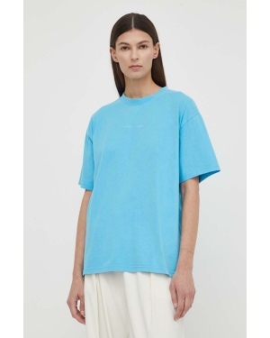 Samsoe Samsoe t-shirt bawełniany EIRA damski kolor niebieski F23200050