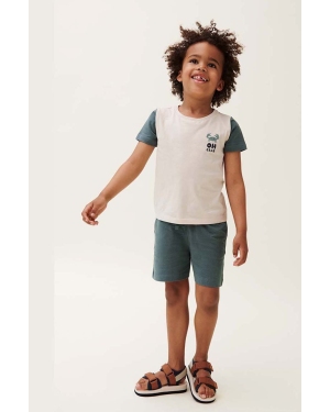 Liewood t-shirt bawełniany dziecięcy Apia Placement Shortsleeve T-shirt kolor turkusowy z nadrukiem