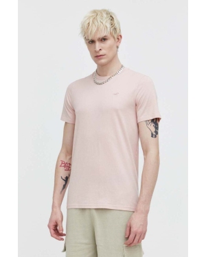 Hollister Co. t-shirt bawełniany męski kolor różowy gładki