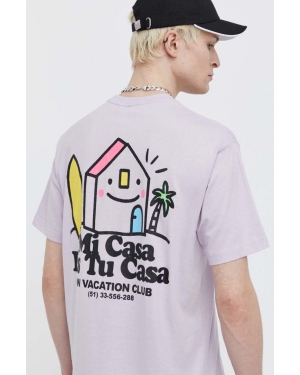 On Vacation t-shirt bawełniany Mi Casa kolor fioletowy z nadrukiem OVC T149