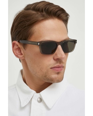 Saint Laurent okulary przeciwsłoneczne męskie kolor szary