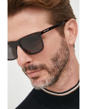 Saint Laurent okulary przeciwsłoneczne męskie kolor brązowy