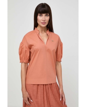 Twinset bluzka damska kolor pomarańczowy gładka