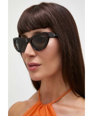 Saint Laurent okulary przeciwsłoneczne damskie kolor brązowy SL 676