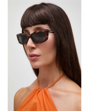 Saint Laurent okulary przeciwsłoneczne damskie kolor brązowy SL 658