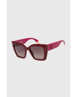 Furla okulary przeciwsłoneczne damskie kolor bordowy SFU710_5409PN