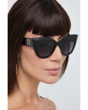 Furla okulary przeciwsłoneczne damskie kolor czarny SFU711_530700