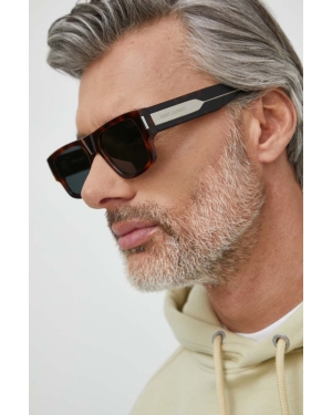 Saint Laurent okulary przeciwsłoneczne męskie kolor brązowy SL 659