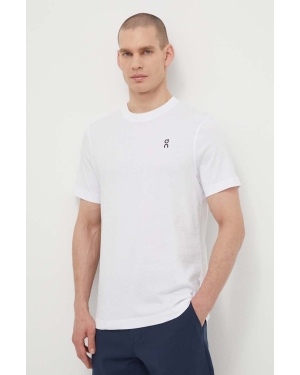 On-running t-shirt bawełniany męski kolor biały gładki