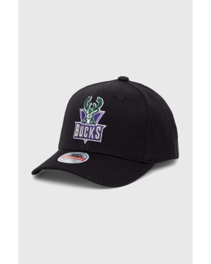 Mitchell&Ness czapka z daszkiem z domieszką wełny NBA MILWAUKEE BUCKS kolor czarny z aplikacją