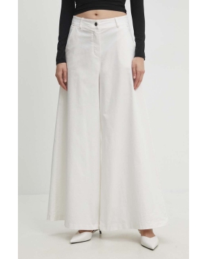 Answear Lab spodnie damskie kolor biały szerokie high waist