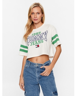 Tommy Jeans T-Shirt College DW0DW16150 Biały Oversize