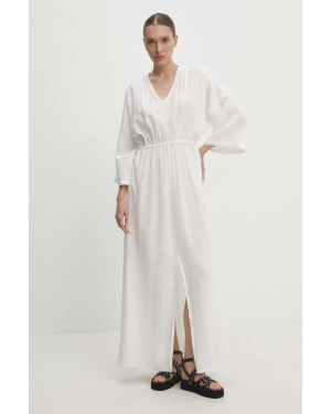 Answear Lab sukienka kolor biały maxi oversize