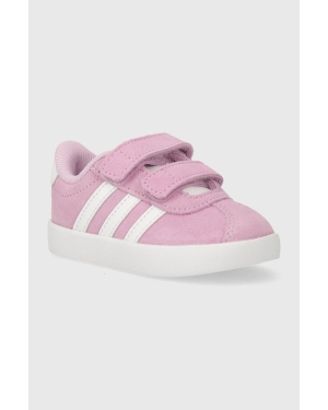 adidas sneakersy zamszowe dziecięce VL COURT 3.0 CF I kolor różowy