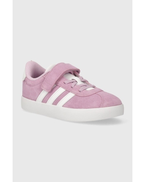 adidas sneakersy zamszowe dziecięce VL COURT 3.0 EL C kolor fioletowy