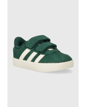 adidas sneakersy zamszowe dziecięce VL COURT 3.0 CF I kolor zielony