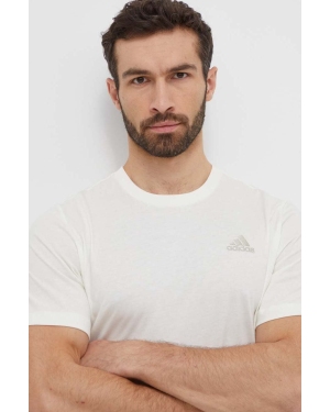 adidas t-shirt bawełniany męski kolor beżowy gładki IS1318