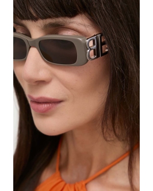 Balenciaga okulary przeciwsłoneczne BB0096S damskie kolor szary