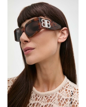 Balenciaga okulary przeciwsłoneczne damskie kolor brązowy BB0321S