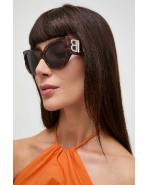 Balenciaga okulary przeciwsłoneczne damskie kolor brązowy BB0322S