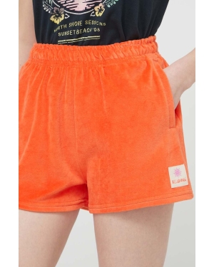 Billabong szorty damskie kolor pomarańczowy z aplikacją high waist EBJNS00108