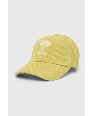 Billabong czapka z daszkiem bawełniana kolor żółty z aplikacją